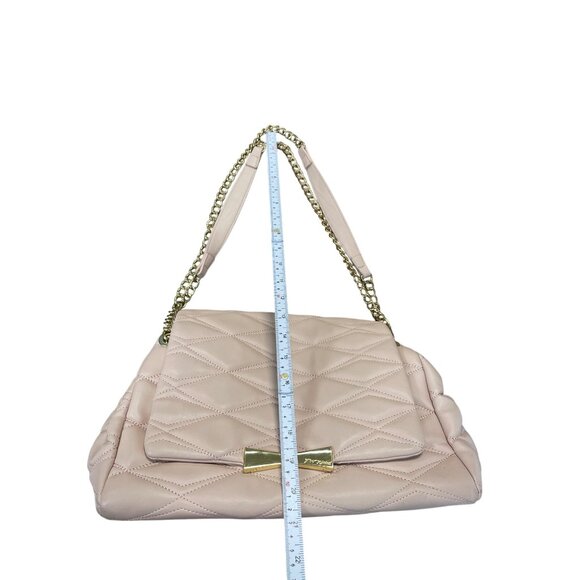 Betsey Johnson Large Blush Pink Quilted Tote Shoulder Handbag SKU 9230 - Picture 5 of 16